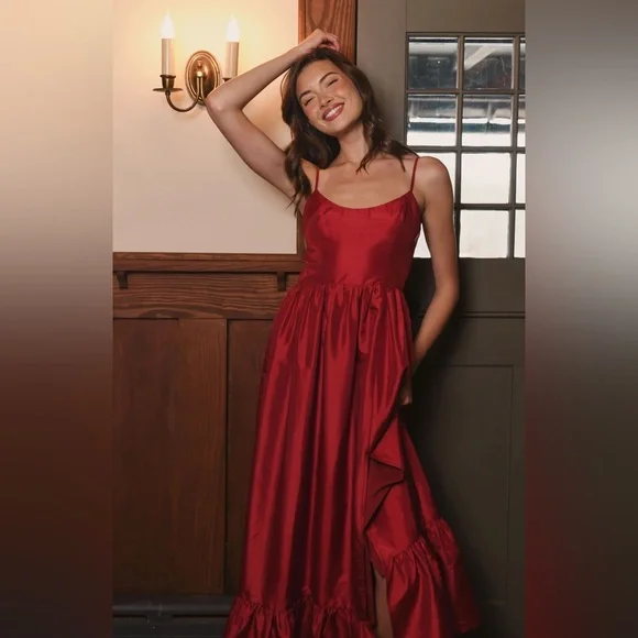 New Anthropologie Hutch Carmichael Maxi Dress Red - Picture 3 of 8